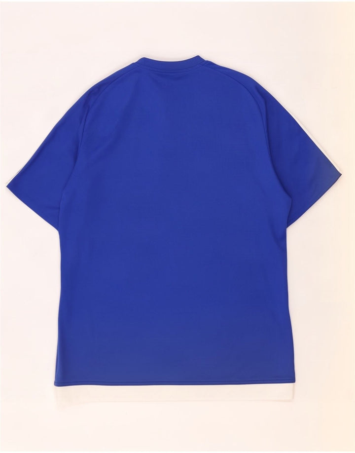 Adidas Herren Climalite T-Shirt Top Mittelblaues Colourblock-Polyester