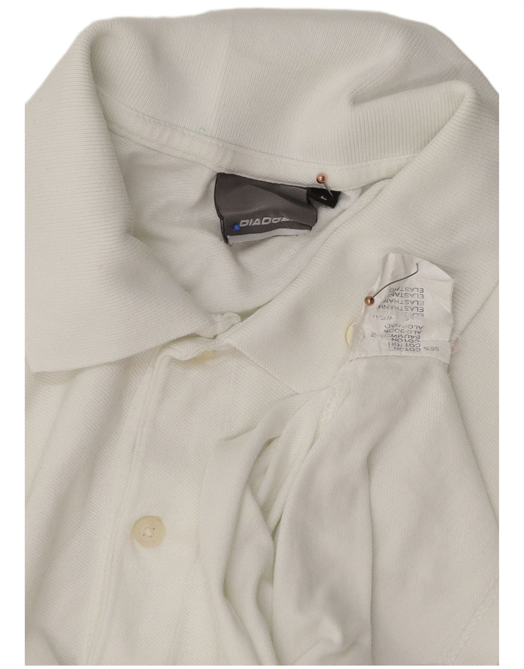 Diadora Herren-Poloshirt, große weiße Baumwolle