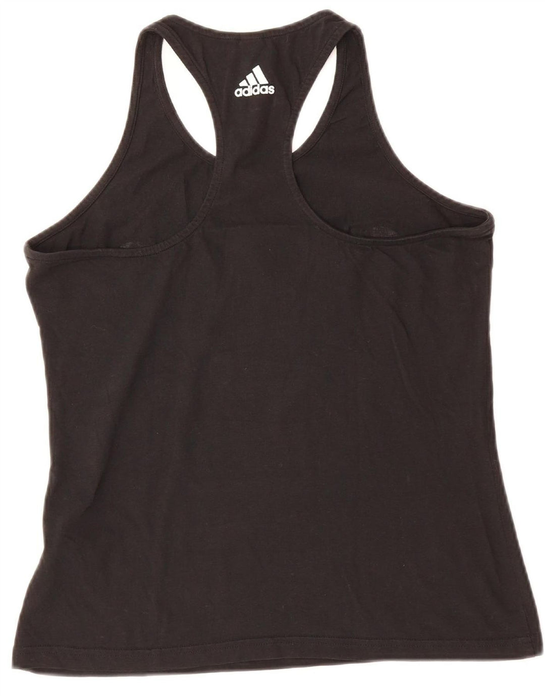 ADIDAS Womens Graphic Vest Top UK 12 Medium Black Cotton