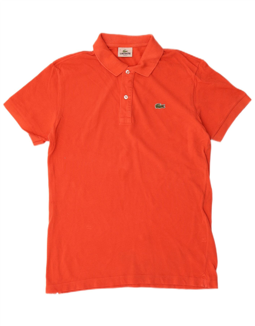 LACOSTE Herren Slim Fit Poloshirt Größe 4 Mittelorange Baumwolle