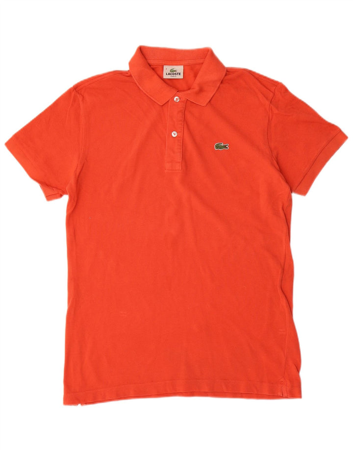 LACOSTE Herren Slim Fit Poloshirt Größe 4 Mittelorange Baumwolle