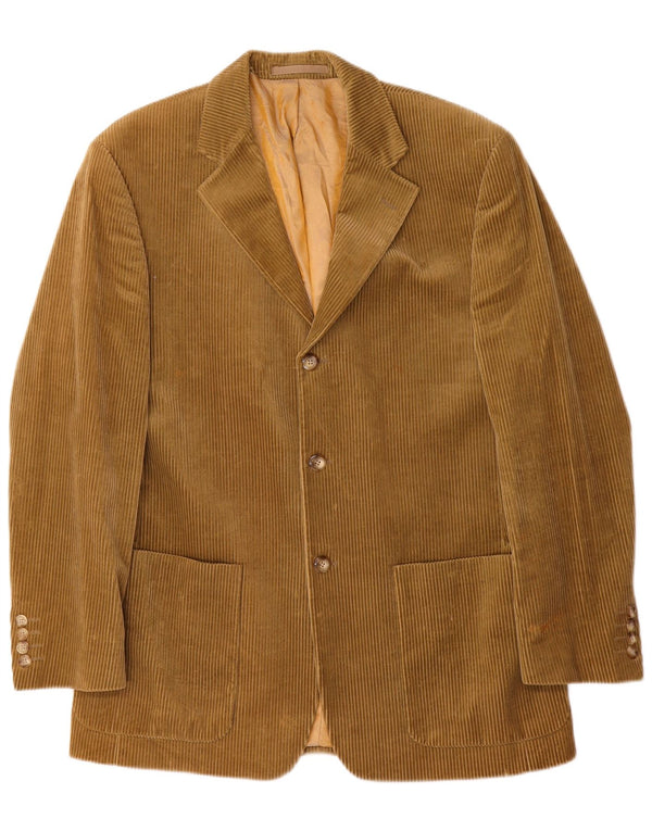 Douglas Herren-Blazer aus Cord mit 3 Knöpfen, UK 40, Größe L, Khaki, Baumwolle