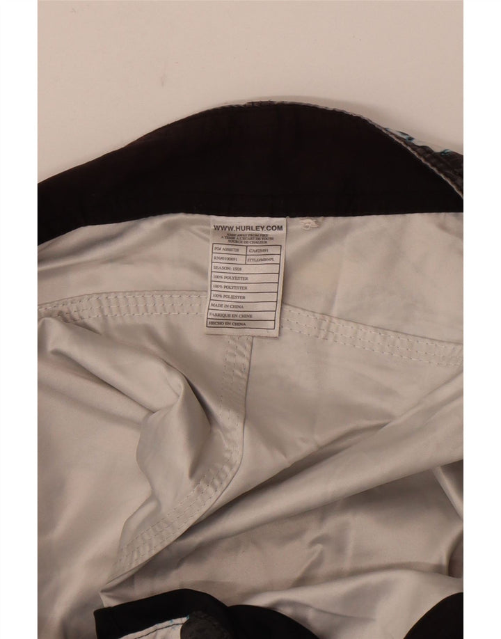 Hurley Herren-Badeshorts mit Grafik, mittelgraues, florales Polyester