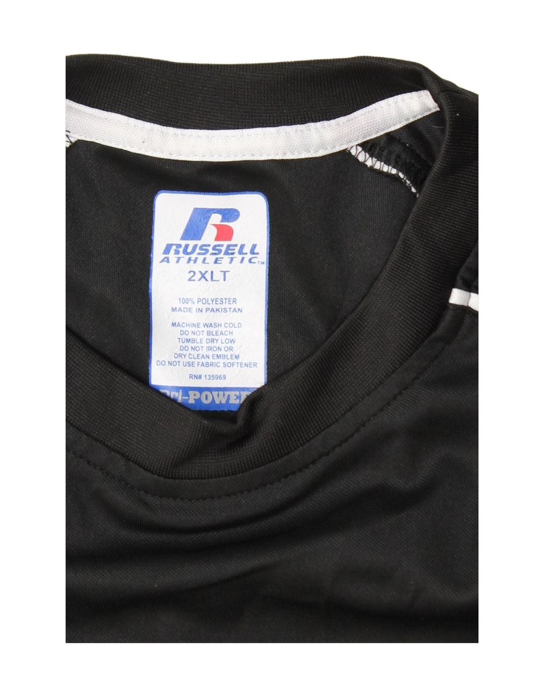 RUSSELL ATHLETIC Herren T-Shirt Top 2XL Schwarz Colourblock Polyester