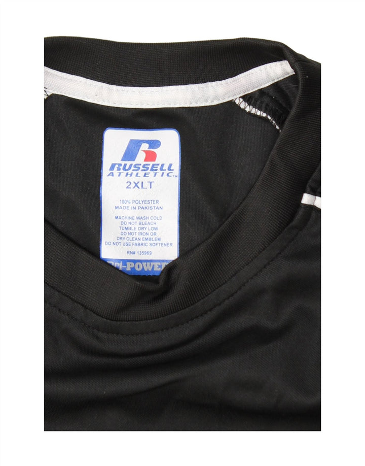RUSSELL ATHLETIC Herren T-Shirt Top 2XL Schwarz Colourblock Polyester