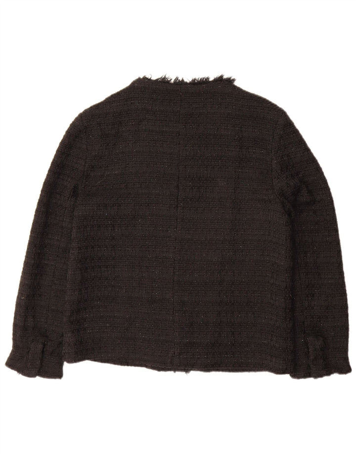 ZARA Damen Blazer Jacke UK 12 Medium Schwarz