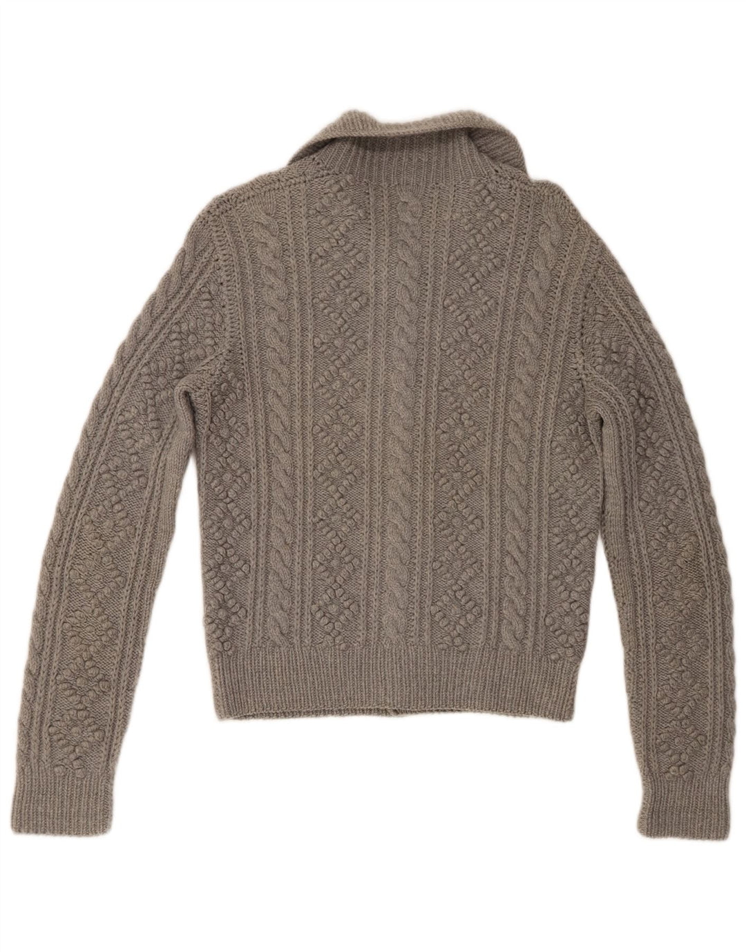 Vintage Damen Cardigan Pullover UK 12 Mittelgrau