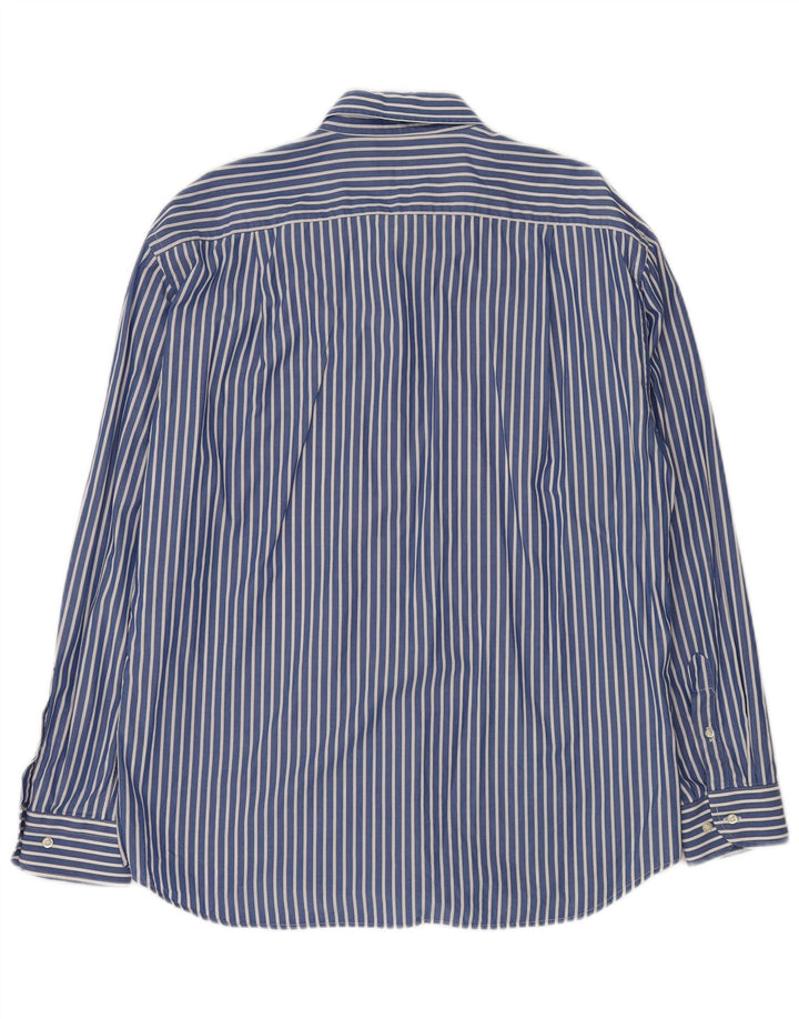 ROCCOBAROCCO Herrenhemd Größe 43 17 XL Blau gestreifte Baumwolle