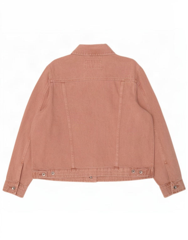 Marks & Spencer Damen Jeansjacke UK 16 Large Rosa Baumwolle