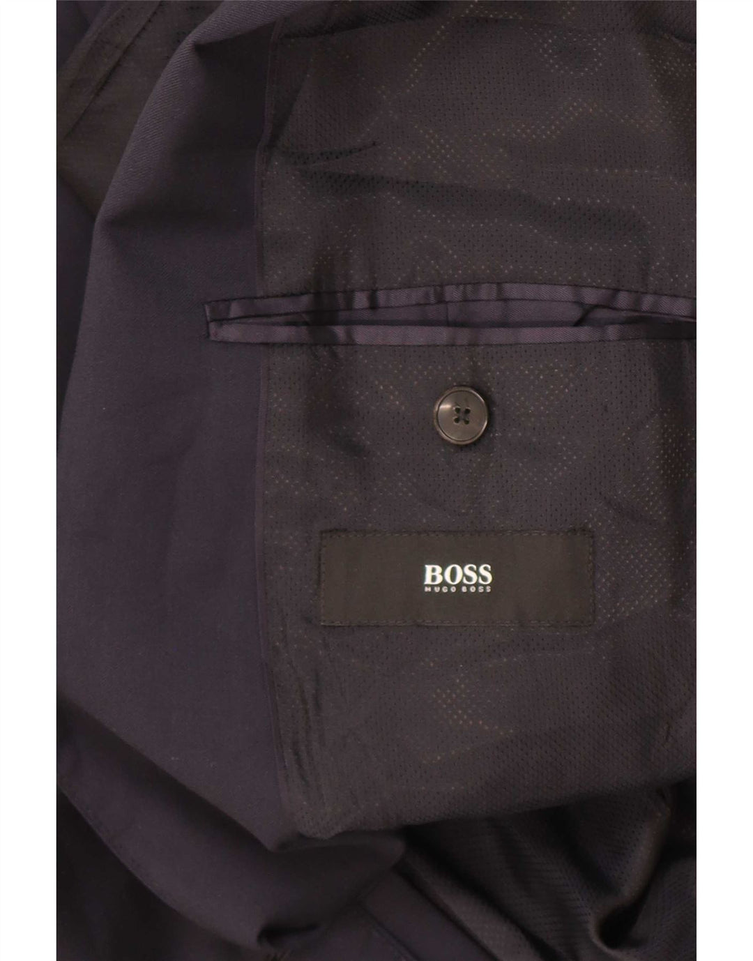 Hugo Boss Herren-Blazer mit 2 Knöpfen, EU 52, XL, marineblaue Wolle
