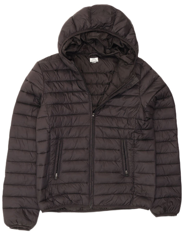 Kappa Herren-Jacke mit Kapuze, gepolstert, UK 42, XL, schwarzes Nylon