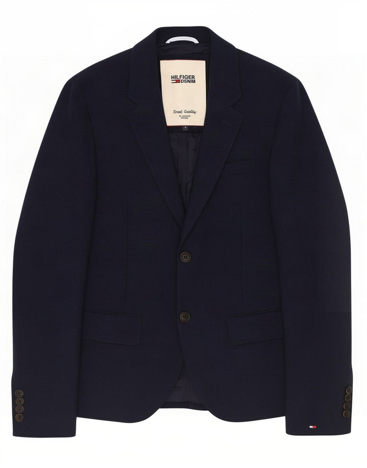 Tommy Hilfiger Herren-Blazer mit 2 Knöpfen, UK 38, Mittelmarineblau, Polyester