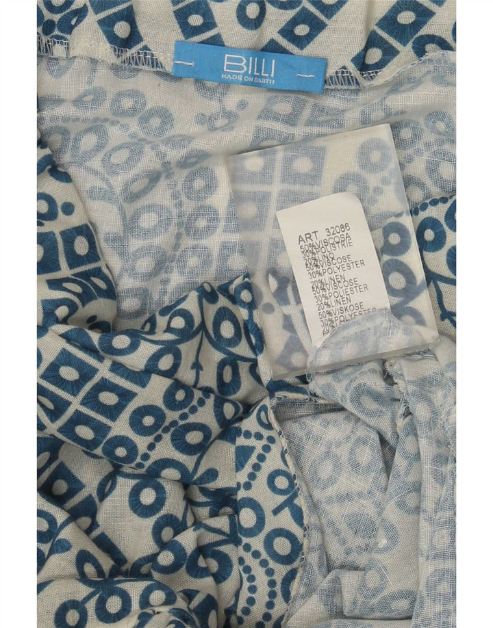 Vintage Damen Maxirock W28 Mittelblaue Paisley-Viskose