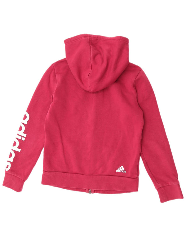 Adidas Damen Graphic Zip Hoodie Pullover UK 8/10 Small Rosa Baumwolle