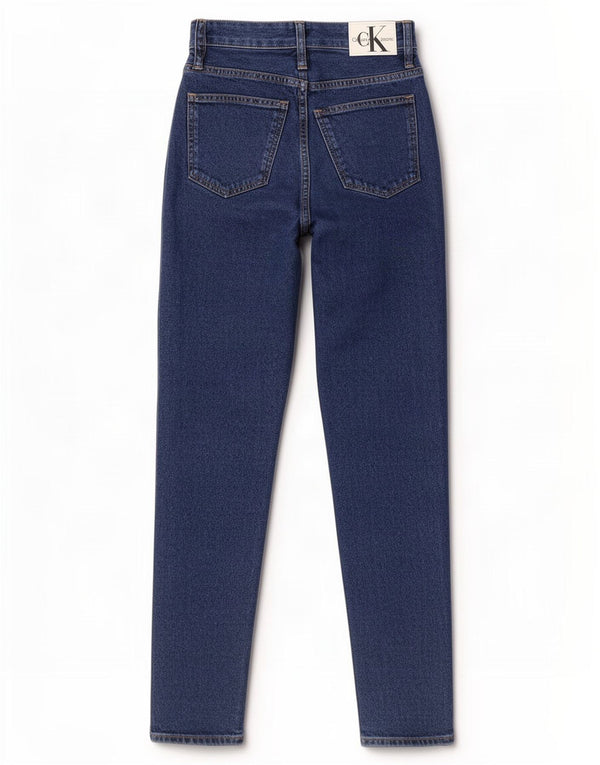 Calvin Klein Damen High Waist Tapered Jeans W28 L30 Blaue Baumwolle