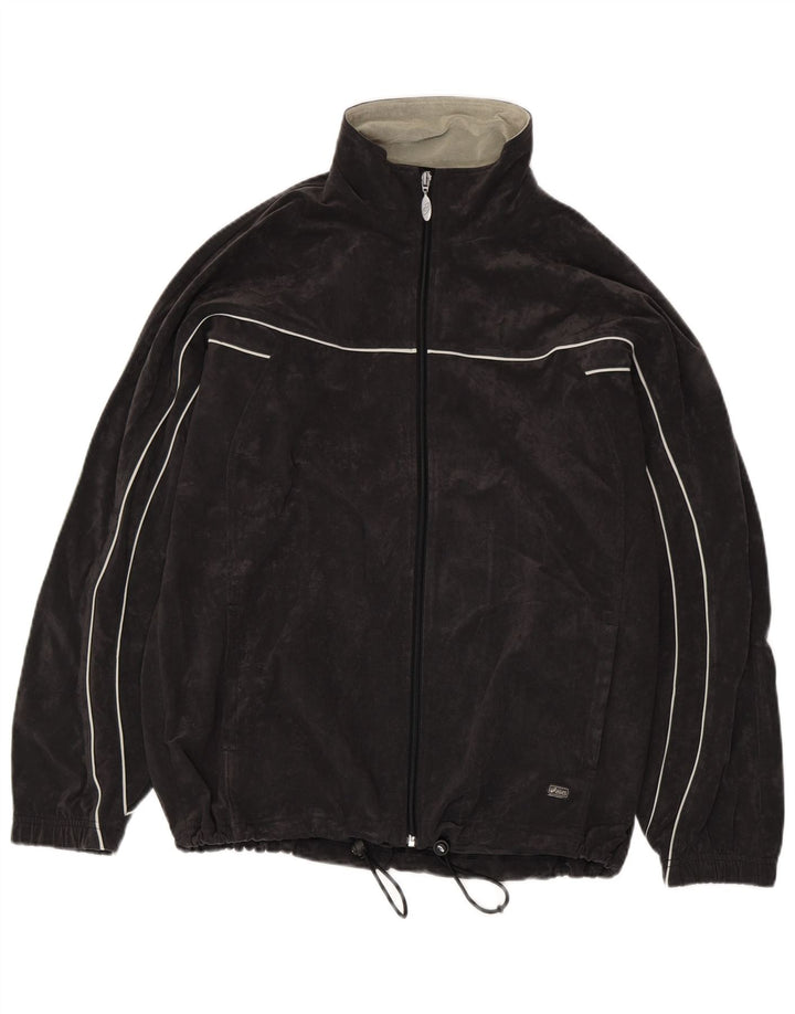 Asics Herren-Trainingsanzug aus Velours, groß, aus schwarzem Polyester