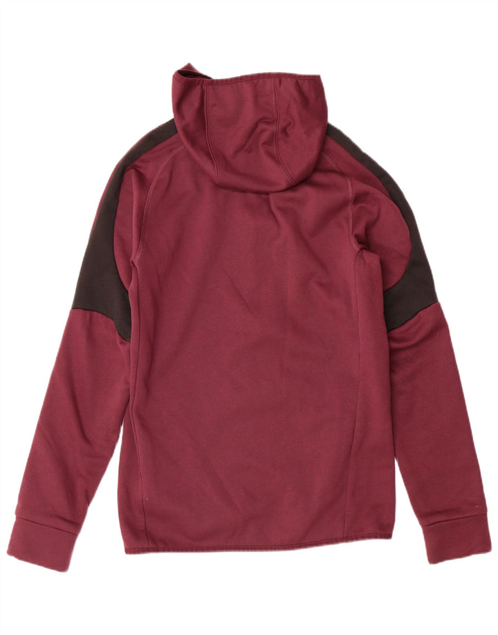 PUMA Mens Zip Hoodie Sweater Small Maroon Colourblock Polyester