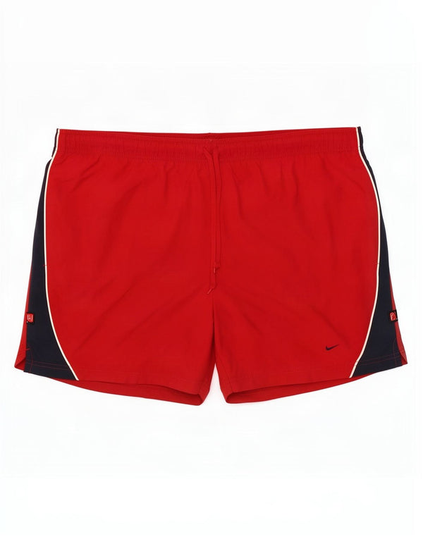 Nike Mens Swimming Shorts Large W36 L5 Red Colourblock Nylon