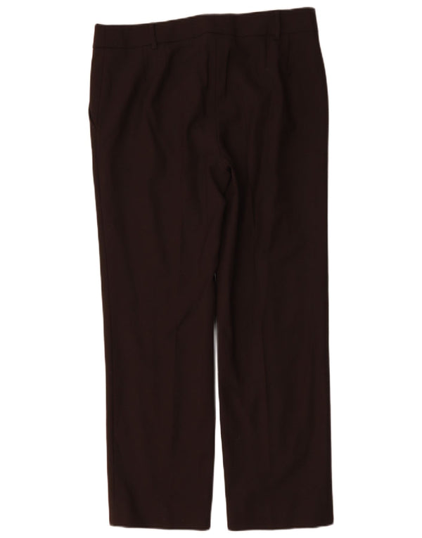 Max Mara Damen gerade Anzughose UK 14 Large W32 L30 Braune Wolle