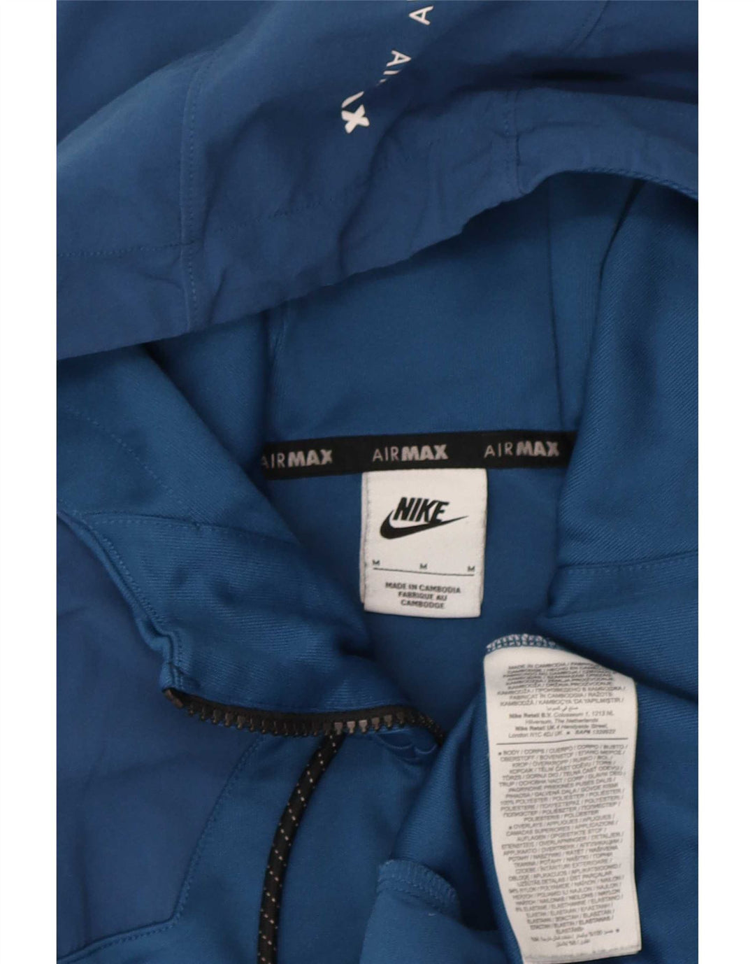 Nike Damen Zip Hoodie Pullover UK 14 Mittelblaues Polyester