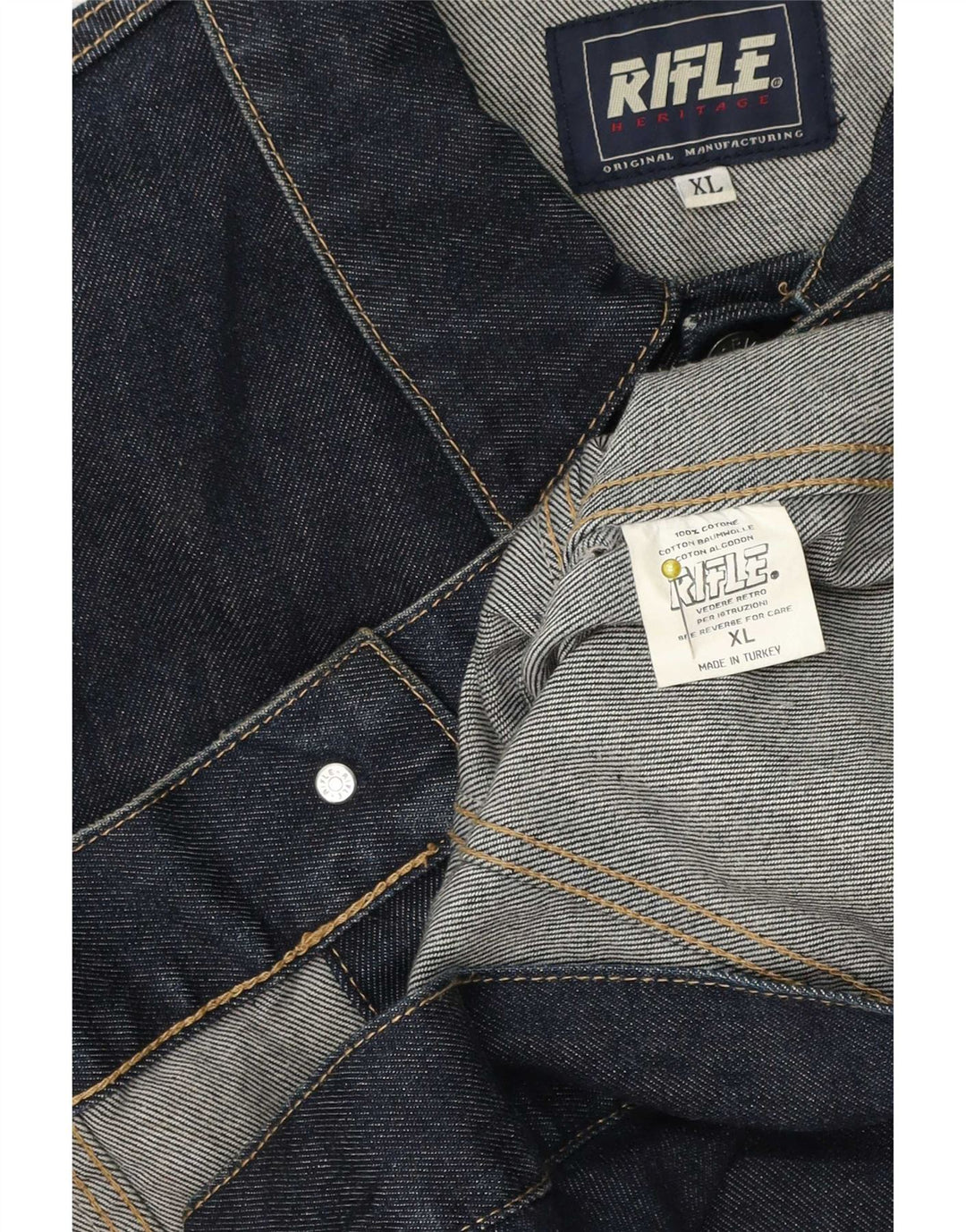 Rifle Herren Jeansjacke UK 42 XL Blaue Baumwolle