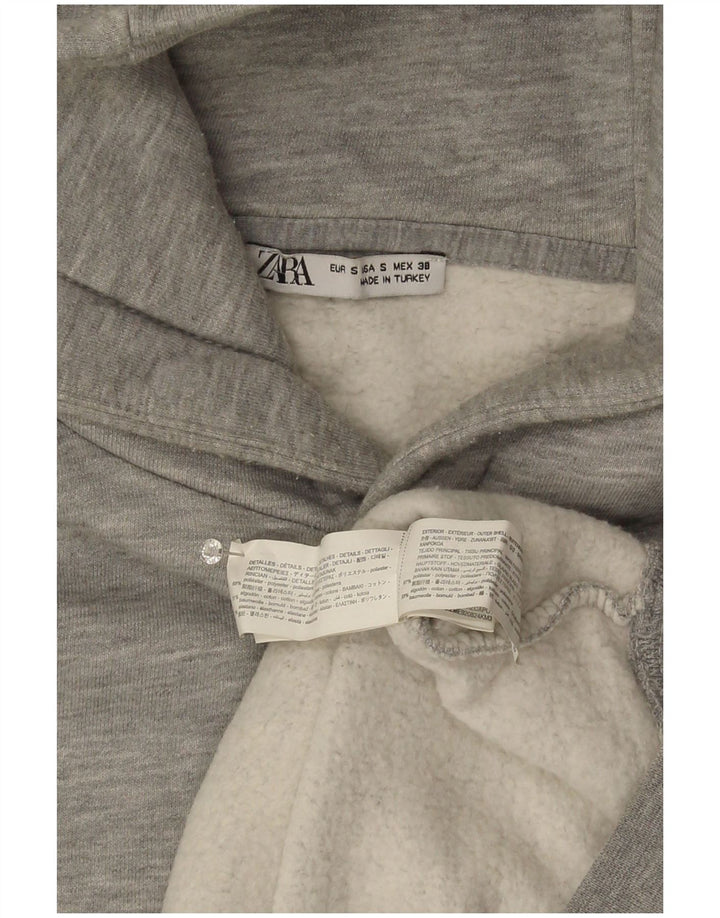 Zara Herren-Kapuzenpullover, klein, grau geflecktes Polyester