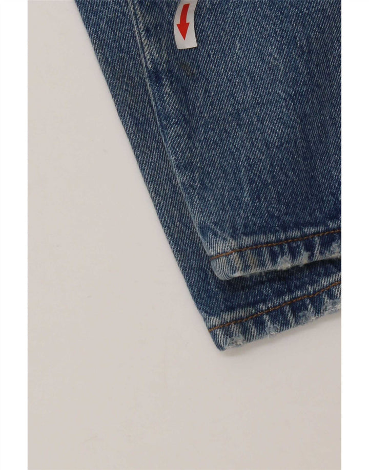 Levi's Damen 501 Distressed Straight Jeans W28 L32 Blaue Baumwolle