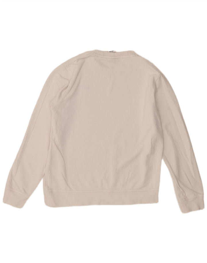 Nike Damen Sweatshirt Pullover UK 16 Large Weiße Baumwolle