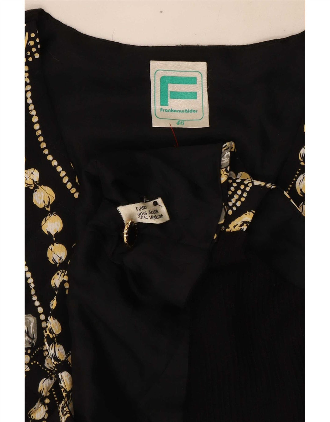 Franken Walder Damen Weste mit abstraktem Muster IT 46 Large Schwarz Acetat