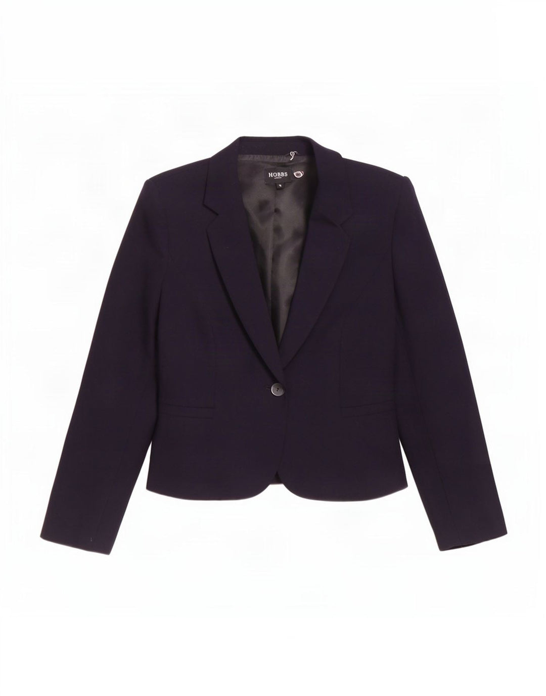 Hobbs Damen-Blazerjacke mit 1 Knopf, UK 12, mittelmarineblaue Wolle