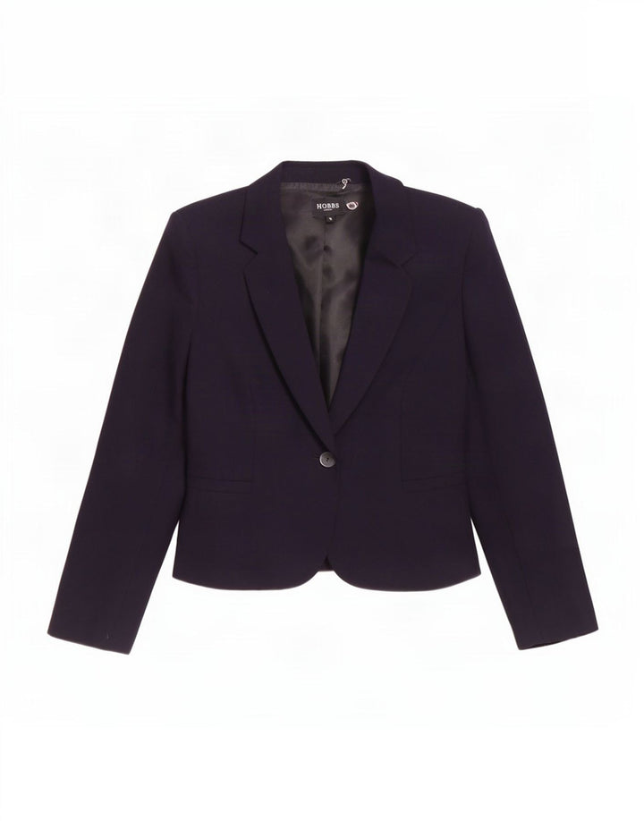 Hobbs Damen-Blazerjacke mit 1 Knopf, UK 12, mittelmarineblaue Wolle