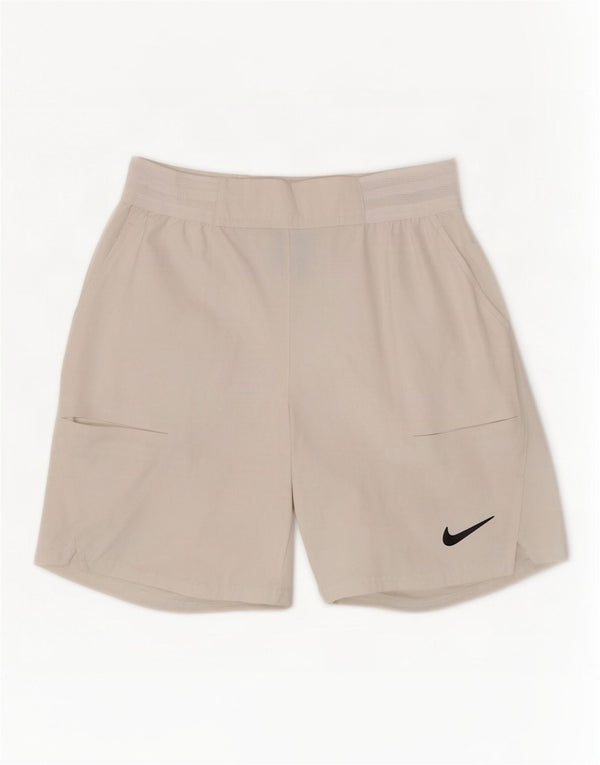 Nike Damen Dri Fit Standard Sport Shorts UK 6 XS Weiß Polyester