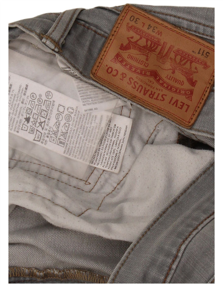 Levi's Herren 511 Slim Jeans W34 L30 Graue Baumwolle