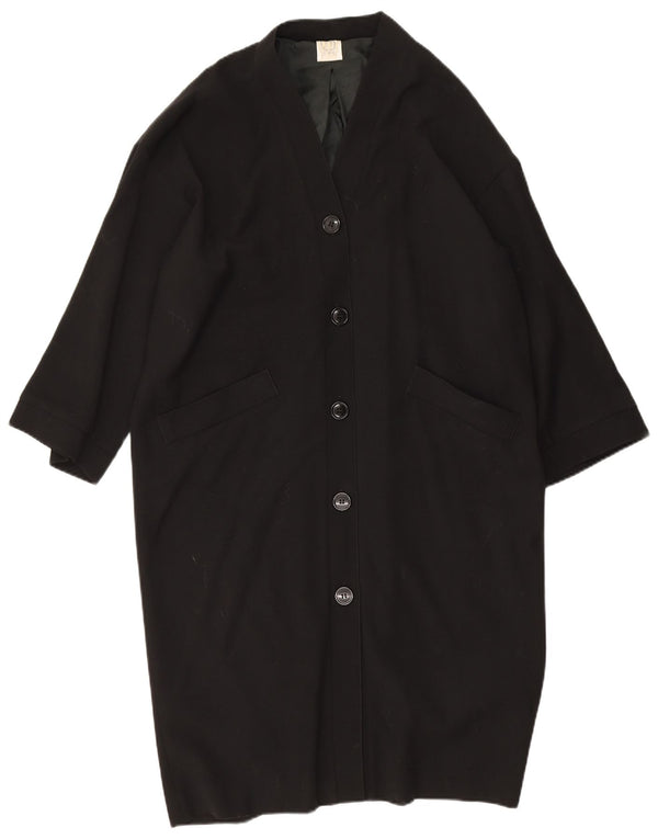 Ferre Damen-Mantel mit 3/4-Ärmeln, UK 16, Größe L, schwarze Schurwolle