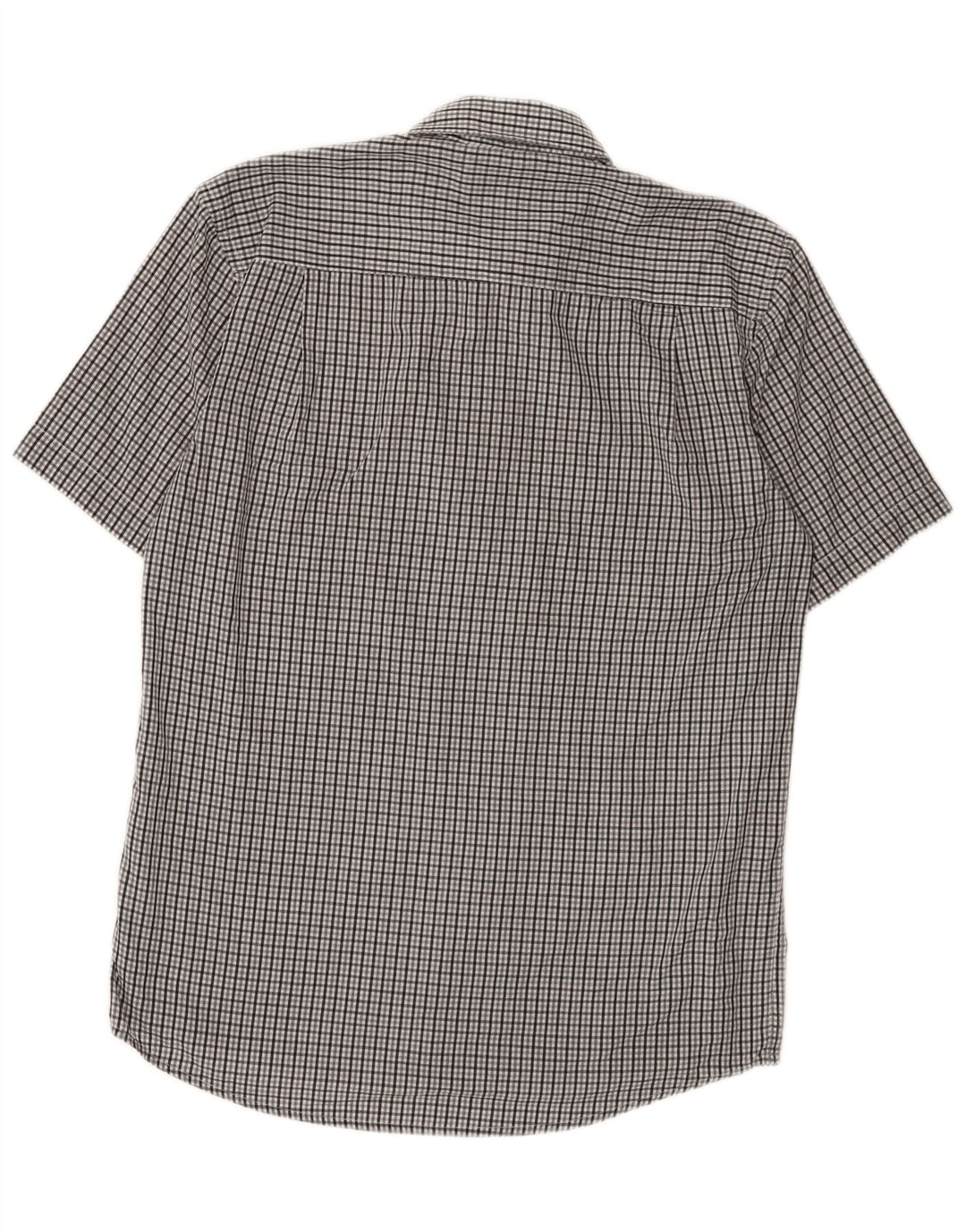 Pierre Cardin Herren-Kurzarmhemd mit normaler Passform, Small Grey Gingham