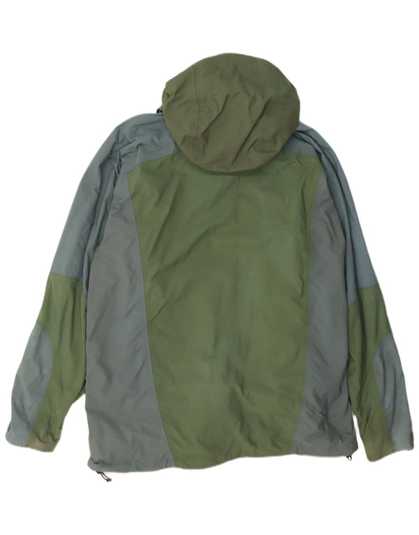 Berghaus Herren-Regenjacke mit Kapuze, UK 40, groß, grünes Colourblock-Nylon