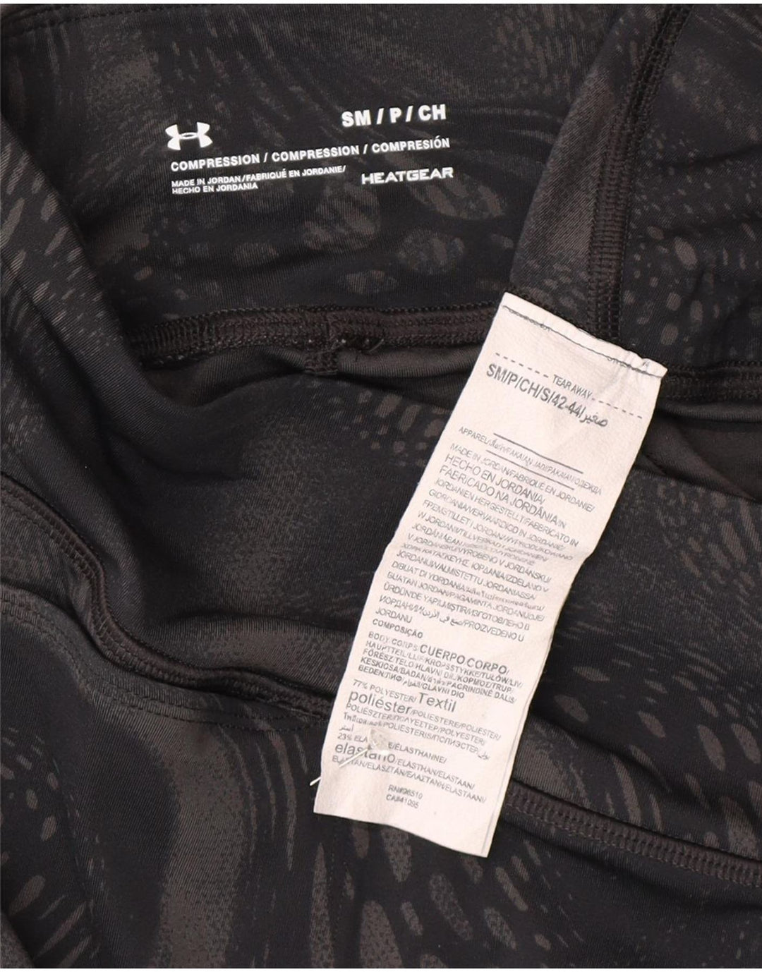 Under Armour Damen-Kompressions-Capri-Leggings, UK 10, Größe S, schwarz, geometrisch