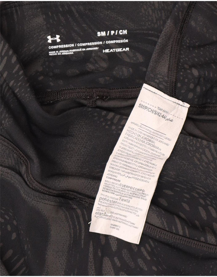 Under Armour Damen-Kompressions-Capri-Leggings, UK 10, Größe S, schwarz, geometrisch