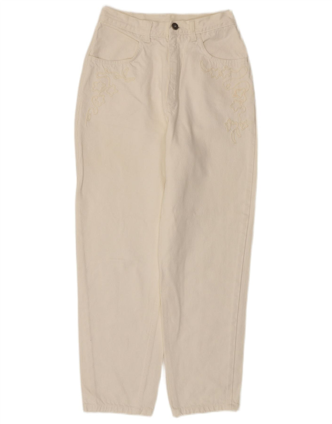 STEFANEL Damen-Jeans mit hoher Taille, IT 44, mittelgroß, W24, L27, gebrochene weiße Baumwolle