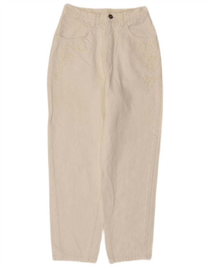 STEFANEL Damen-Jeans mit hoher Taille, IT 44, mittelgroß, W24, L27, gebrochene weiße Baumwolle