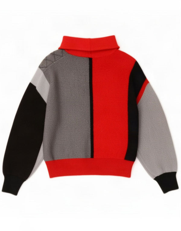 Vintage Damen Rollkragenpullover Pullover UK 16 Large Mehrfarbig