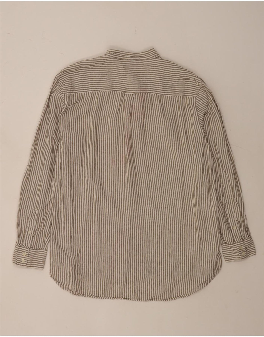 Boden Herren-Pulloverhemd XL, braunes Nadelstreifen-Leinen