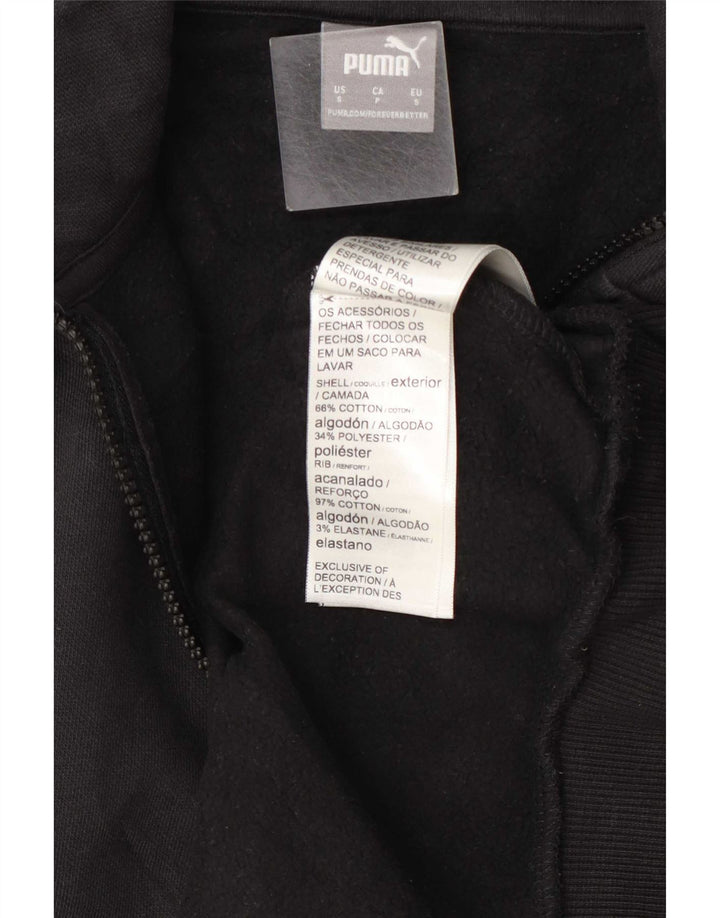 Puma Herren-Sweatshirt mit Reißverschluss am Hals, Größe S, Schwarz, Baumwolle