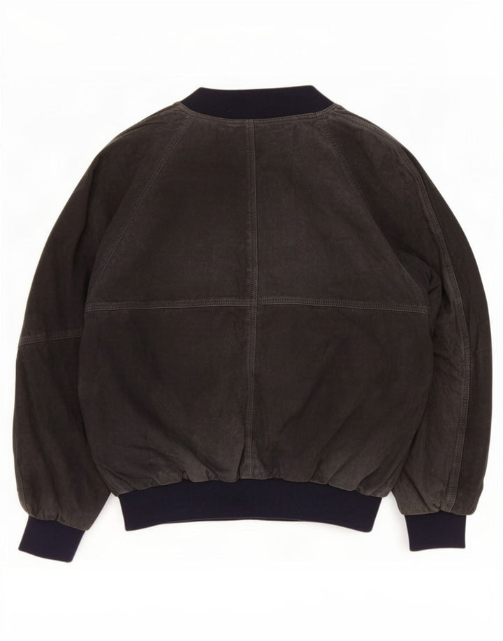 Maren Herren Wildleder Bomberjacke IT 48 Mittelblaues Leder