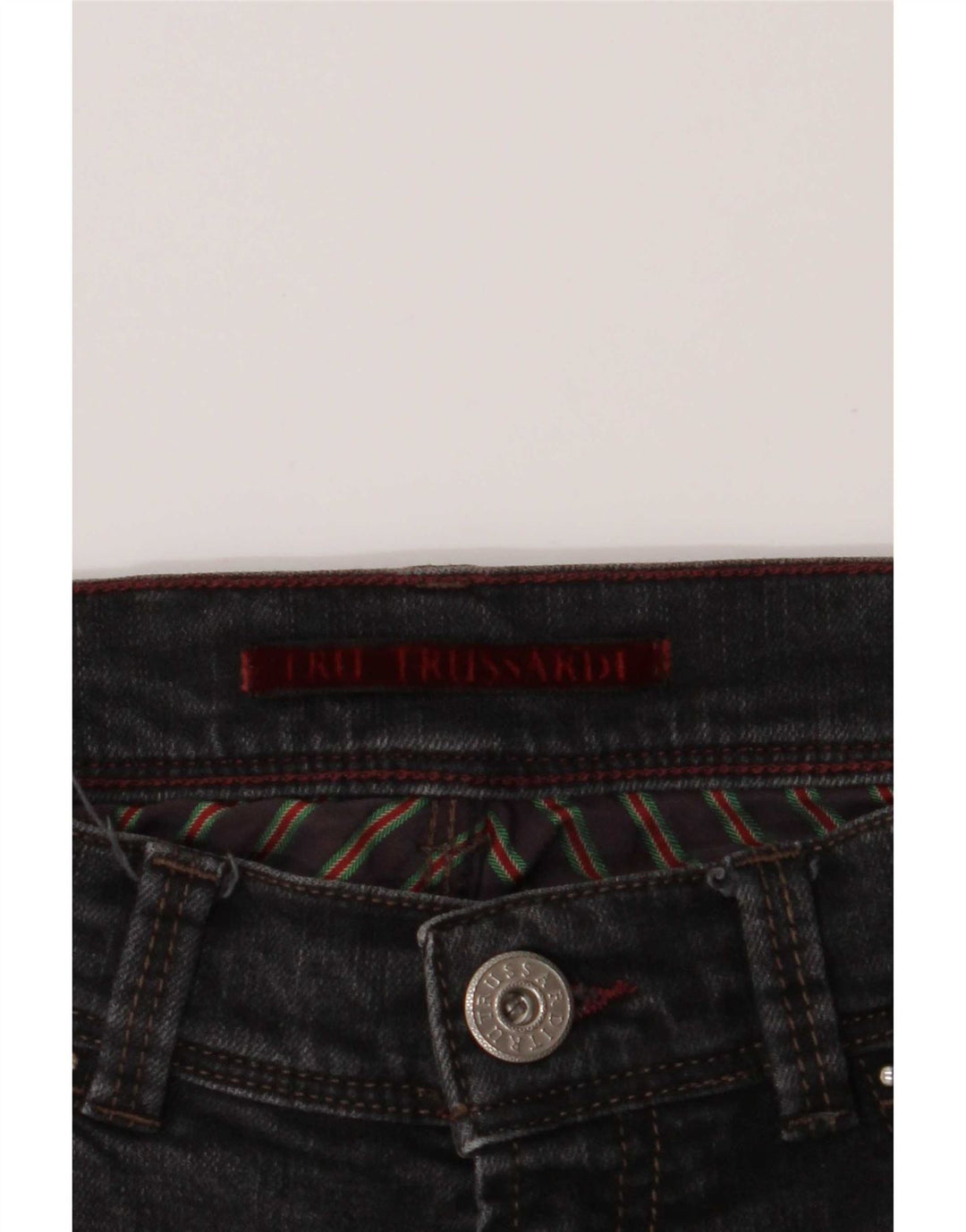 Trussardi Herren Straight Jeans W29 L32 Graue Baumwolle