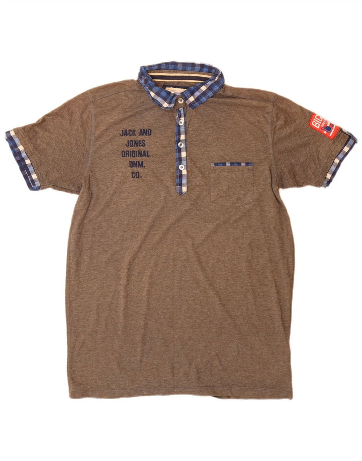 Jack & Jones Herren-Poloshirt mit Grafik, XL, braun, Polyester
