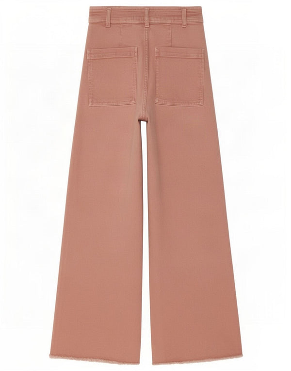 Zara Damen-Jeans mit weitem Bein, EU 34, 2XS, W24, L28, Rosa