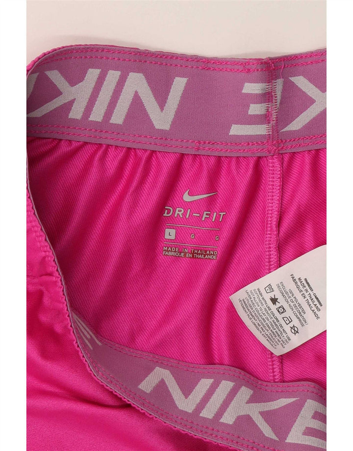 Nike Damen Dri Fit Sport Shorts UK 16 Large Pink Polyester