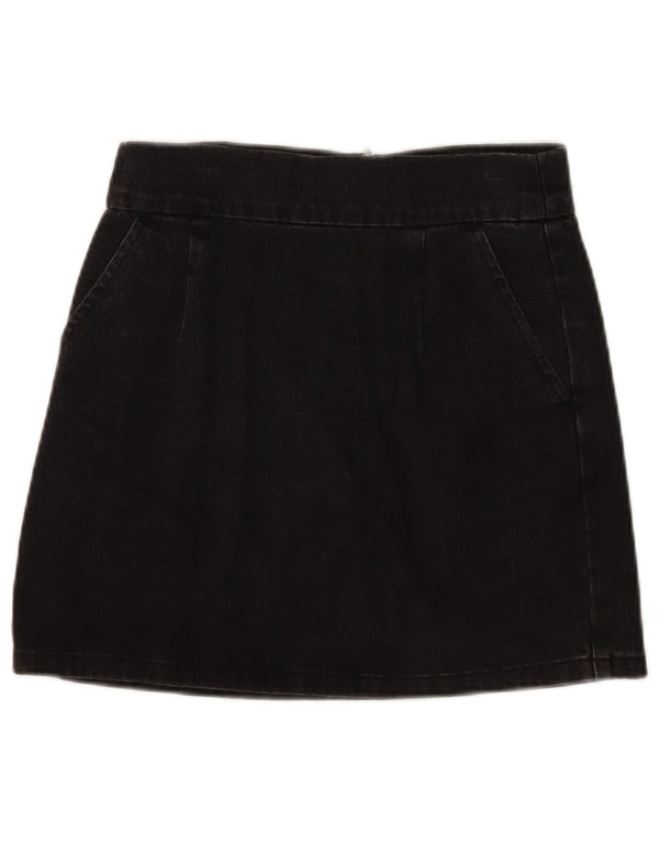 Topshop Damen Mini-Jeansrock W28 Mittelschwarze Baumwolle