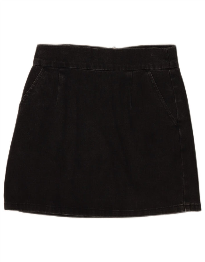 Topshop Damen Mini-Jeansrock W28 Mittelschwarze Baumwolle
